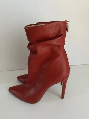 Jessica Simpson Red Slouch High Stiletto Heel Ankle Booties Pointed Toe 7.5 M - Image 1 of 4