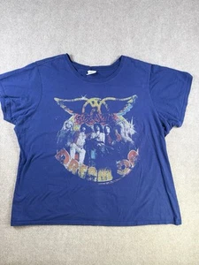 Women's Aerosmith Dream On T-Shirt 3XL Blue Oversized Vintage Rock Band Tee - Picture 1 of 7