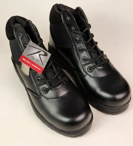 Schwarze Stiefel für erzwungenen Einstieg Leder taktisch öffentliche Sicherheit Komfort niedrig Arbeitsstiefel 6" - Bild 1 von 8