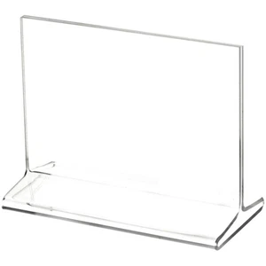 Plymor Clear Acrylic Sign Display / Literature Holder (Top-Load), 5" W x 3.5" H - Picture 1 of 1