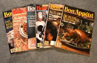 BON APPETIT Magazines LOT of 6 VTG Issues - 1989- VGC - Image 1 of 4