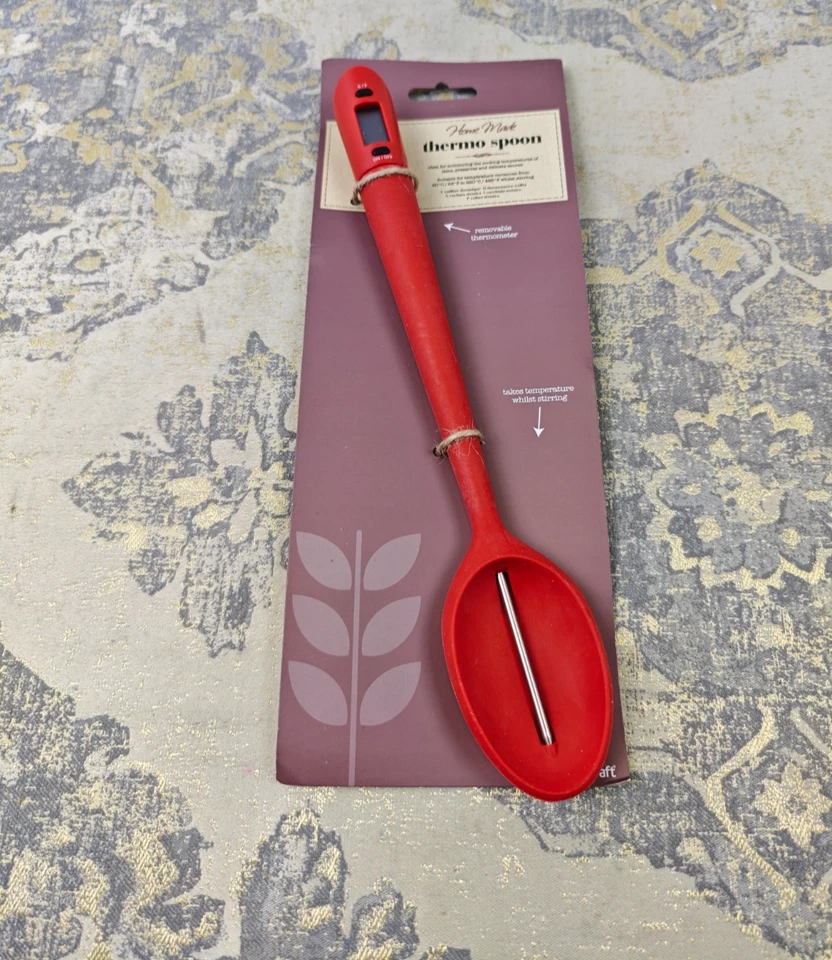 KitchenCraft Home Made Jam Thermometer / Sugar Thermometer Spoon, Red, 32 cm - Image 1 of 3