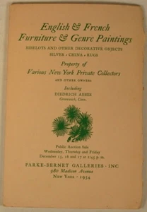 FURNITURE PAINTINGS RUGS PARKE-BERNET CATALOG 1954 ABBES - Picture 1 of 4