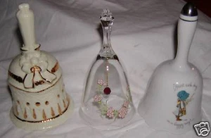 Lot 3 Vintage Bells -Holly Hobbie,Gold,Avon Carnation - Picture 1 of 1