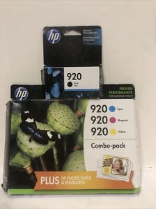 NEU Original HP 920 Schwarz, Cyan, Magenta, Gelb Tintenpatronen Versiegelt Ablaufdatum 2017 - Bild 1 von 4