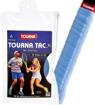 Tourna Tac XL Tennisschläger Übergriffe - blau - 10er Pack - Squash - Badminton