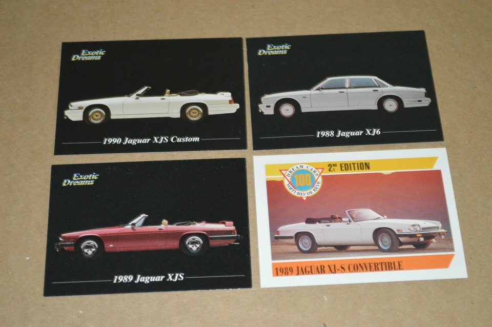 1988-90 JAGUAR XJS XJ6 CARTÕES PROMOCIONAIS COLECIONÁVEIS LOTE DE 4 -88 89 90 - Imagem 1 de 1