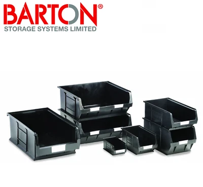 Black Plastic Parts Lin Bins - Component Storage Boxes Picking Bin Workshop Box - Image 1 of 4