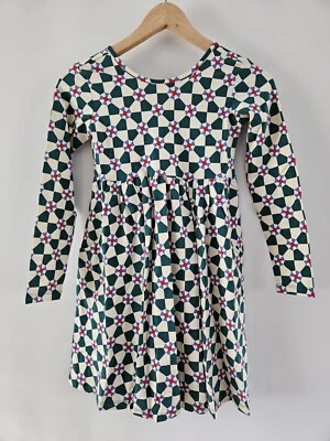 NWT HANNA ANDERSSON GREEN PEPPERMINT SWIRL L/S SKATER TWIRL DRESS 120 6 7 - Image 1 of 4