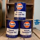 1960’s GULF ATF Dexron Automatic Transmission Fluid 1QT Oil Cans (3) - Drained