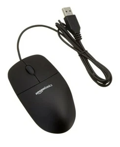 AmazonBasics 3-Button USB Wired Computer Mouse (Black), 1-Pack - Picture 1 of 7