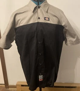Dickies Two-Tone Men's Short Sleeve Work Shirt, Size M Rockabilly NWT - Picture 1 of 11