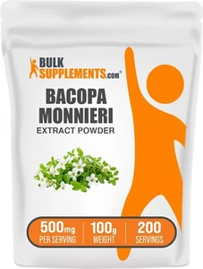 BulkSupplements Bacopa Extract Powder - Nootropic - 500mg Per Serving - Picture 1 of 12