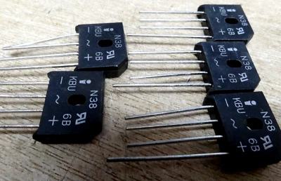 INVAC 5 KBU6B 6A 100V bridge rectifier inline flat KBU 6B