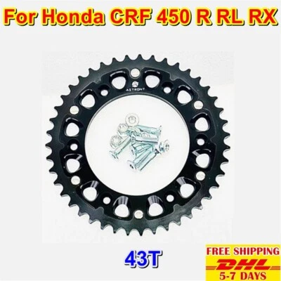 R10 Black Rear Sprocket For Honda Crf450 X R RX RL Crf 450 All Year Alloy 43 T Foto 1 de 4