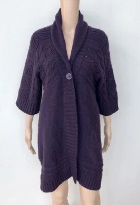 ABRIGO SUÉTER DE LANA PÚRPURA PUNTO GRUESO CULLEN, S Foto 1 de 4