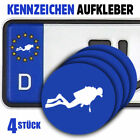 Taucher Dive Tauchsport Kennzeichen-Vinyl-Aufkleber 4St&#252;ck f&#252;r EU-Kreis