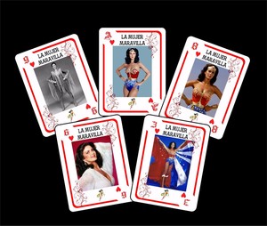 WONDER WOMAN LYNDA CARTER 1 BOX WITH 54 COLLECTIBLE POKER CARDS ARGENTINA NIB