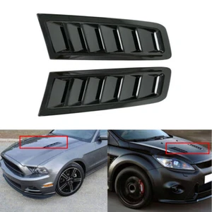 Par negro universal de persiana de ventilación para capó de coche cubierta de cuchara admisión de flujo de aire - Imagen 1 de 4