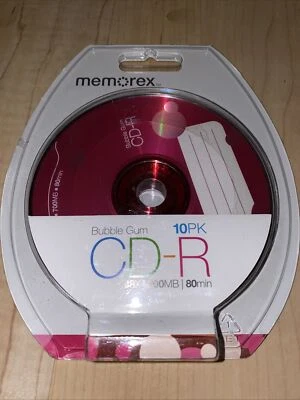 Memorex Bubble Gum Recordable 48x speed 700MB 80 min CD-R Discs 10-Pack - Image 1 of 3