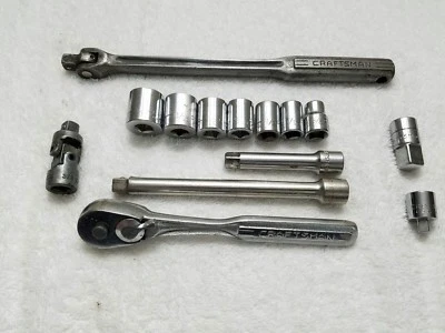 CRAFTSMAN 3/8 DRIVE SAE SOCKET SET 14 PIECE USA  - Image 1 of 4