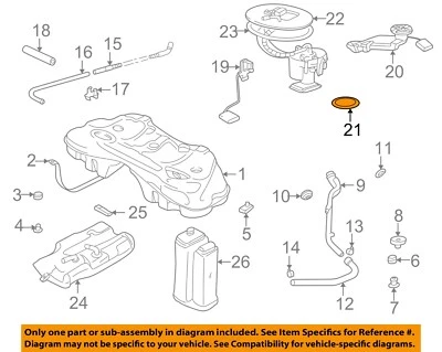 BMW OEM 95-01 740i Fuel System Components-Sending Unit O-Ring 16111744369 - Image 1 of 2