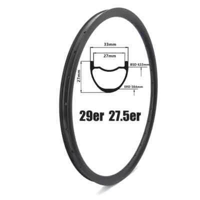 Llanta de carbono simétrica para bicicleta 29er 27,5er 650B CrossCountry Mountain XC BOOST Foto 1 de 4