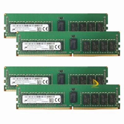 4x 16GB Micron 1Rx4 PC4-19200 DDR4 2400Mhz 288Pin DIMM ECC SERVER Memory RAM - Image 1 of 4