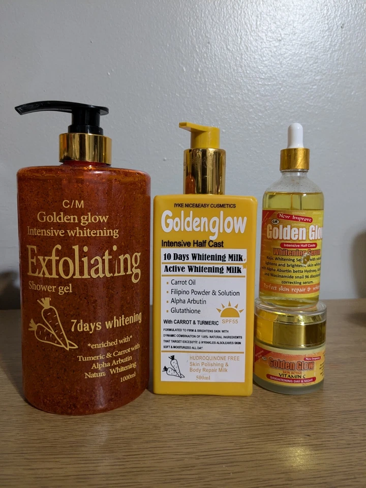 Golden Glow Body Milk 500ml, exfoliating Carrot shower Gel, Serum, Face Cream - Image 1 of 4
