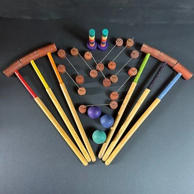 French Antique Wooden Table Croquet Set for 6 Dinner Party Game - Image 1 of 4