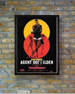 VINTAGE James Bond 007 Thunderball Theatrical Film Release A3 Framed Poster 1965 - Picture 1 of 3