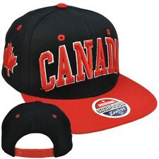 Original Zephyr Snapback Canada Canadian Maple Leaf Black Red Flat Bill Hat Cap 