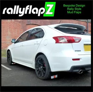 rallyflapZ Mitsubishi Lancer Sportback Mudflaps Kit Black 4mm PVC*Gloss Ralliart - Picture 1 of 4