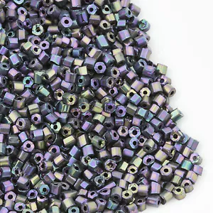 Vintage Czech Seed Beads 2 Cut 11/0 Metallic Purple Iris AB 20g 10633004 - Picture 1 of 1