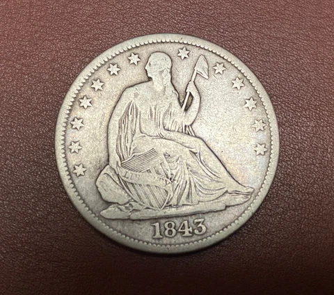 1843 U.S Silver Half Dollar**** Cover