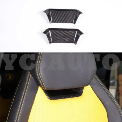 Cubiertas delanteras reposacabezas de fibra de carbono real para Lamborghini Urus 2018-2023 Foto 1 de 4