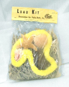 Vintage LUAU Party Décor KIT 4x9’ Heavy Fish Net Plus Shells Starfish Sealed - Picture 1 of 5