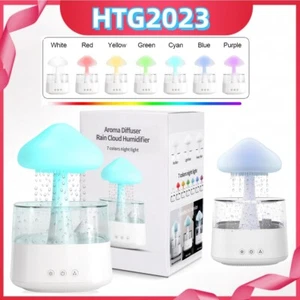 Luftbefeuchter Aromatherapie Regengeräusch Diffusor 7 LED-Lampe Regenwolke DE - Bild 1 von 17