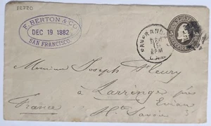 F. Berton & Co., San Francisco, CA, US--Evian, Haute Savoie, FR/5-C. USPSE/1882! - Picture 1 of 2