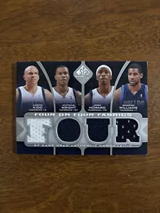 ✨2009-10 Four On Four Fabrics Rockets Mavs 8 GW Swatches /99 Kidd, McGrady, Ming - Picture 1 of 7