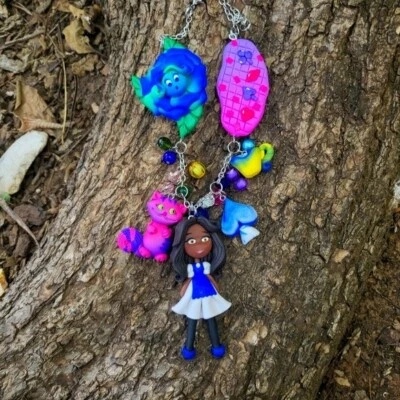 Alice In Wonderland Kawaii Black Girl Necklace Charned - Image 1 of 4