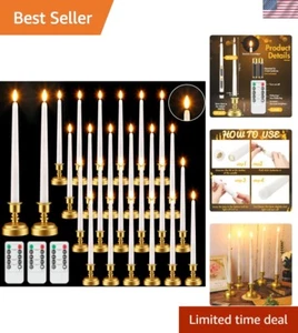 24 Pack Flameless Taper Candles with Remote Control and Timer Flickering LED ... - Picture 1 of 8