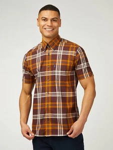 Camisa manga corta Ben Sherman Block Check Wine 0077835 - Imagen 1 de 2