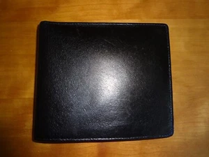 Men's Black Genuine Leather Bifold Slim Wallet - Picture 1 of 7