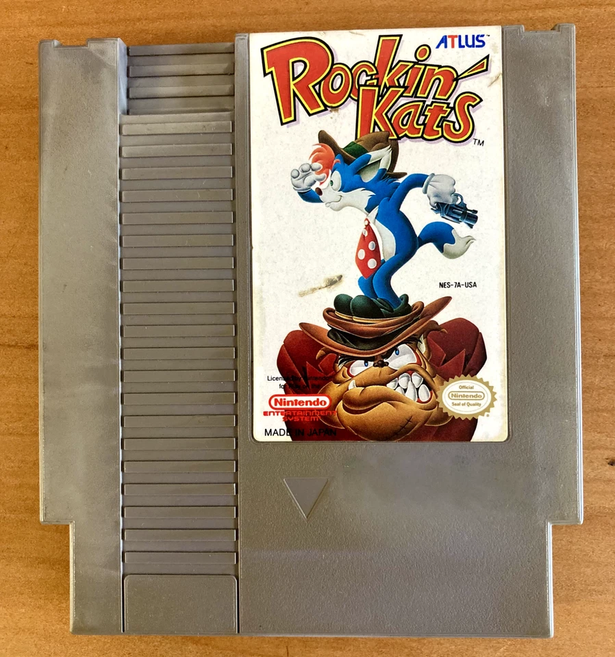 NES ~ ROCKIN KATS Nintendo Game 3 Screw NES-7A-USA Cart / Sleeve NTSC - Image 1 of 4
