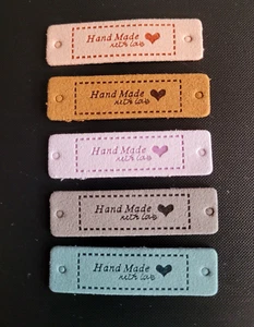5 PU-Leder Label * Handmade * Etiketten Patches Tags * Taschen *Nähen DIY* (E) - Bild 1 von 1