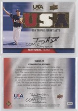 2009 Upper Deck USA Baseball Box Set Triple Jersey National Team Tony Zych Auto