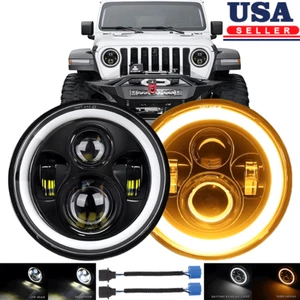 7" Black LED Headlights w/ Halo DRL for 1997-2018 Jeep Wrangler JK CJ TJ - Bild 1 von 14