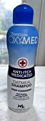 Dog/Cat Shampoo TropiClean OXYMED Anti-Itch Medicated Oatmeal  20 oz FREE SHIP - Image 1 of 4