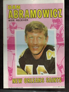 1971 Topps Football Poster/Pin-Ups, #22 Dan Abramowicz - Picture 1 of 1